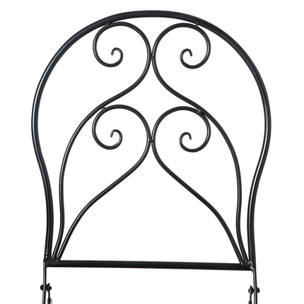 3PC Garden Bistro Set with Mosaic Tile Top and Seats, Metal Frame