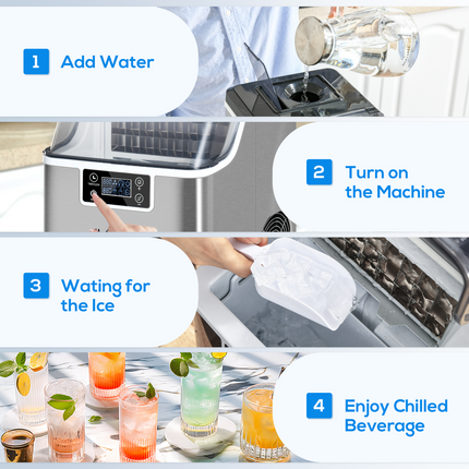 Ice Maker Machine Counter Top Ice Cube Maker for Home 20kg in 24 Hrs HOMCOM