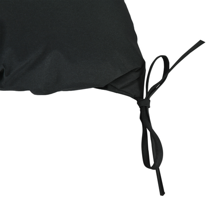 2 Seater Garden Bench Cushion Outdoor Seat Pad with Ties Black