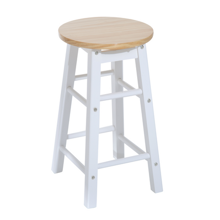 3pc Wooden Kitchen Cart Mobile Rolling Trolley Folding Stools Wheels Drawers