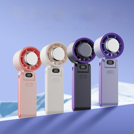 Folding Handheld Turbine Fan – Portable Outdoor Halter Fan with Digital Display & Ice Compress
