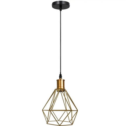 Modern Pendant Light – Diamond Cage Design – Geometric Wire Fitting