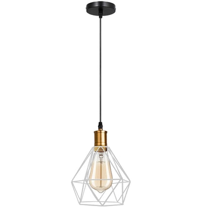 Modern Pendant Light – Diamond Cage Design – Geometric Wire Fitting