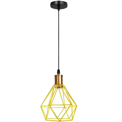 Modern Pendant Light – Diamond Cage Design – Geometric Wire Fitting
