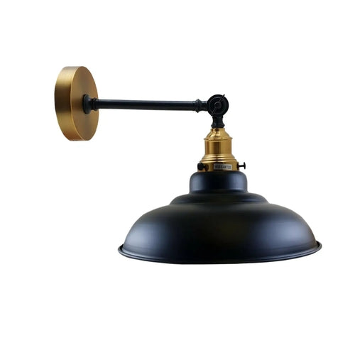 Adjustable Swing Arm Wall Light with Black Shade – Industrial Loft Style