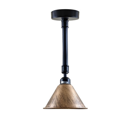 Brushed Copper Retro Ceiling Lamp – Industrial Metal Lampshade