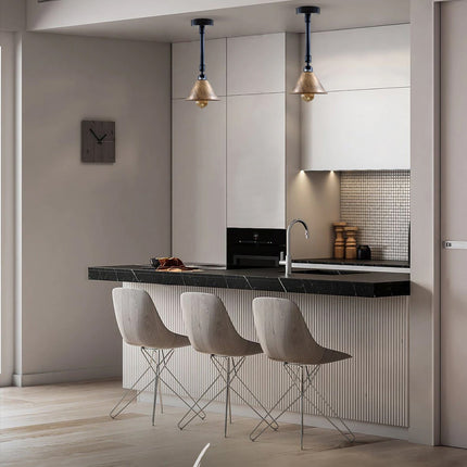 Brushed Copper Retro Ceiling Lamp – Industrial Metal Lampshade