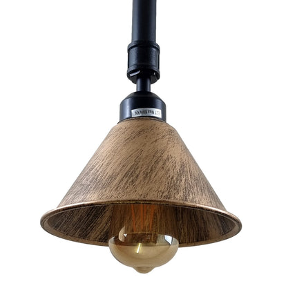 Brushed Copper Retro Ceiling Lamp – Industrial Metal Lampshade