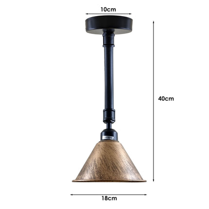 Brushed Copper Retro Ceiling Lamp – Industrial Metal Lampshade