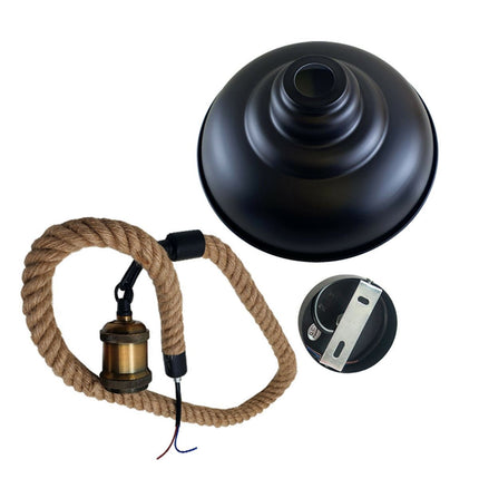 Modern Hemp Ceiling Pendant Light – Retro Hanging Lamps