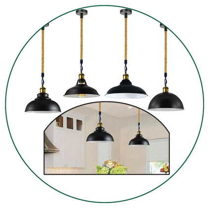 Modern Hemp Ceiling Pendant Light – Retro Hanging Lamps
