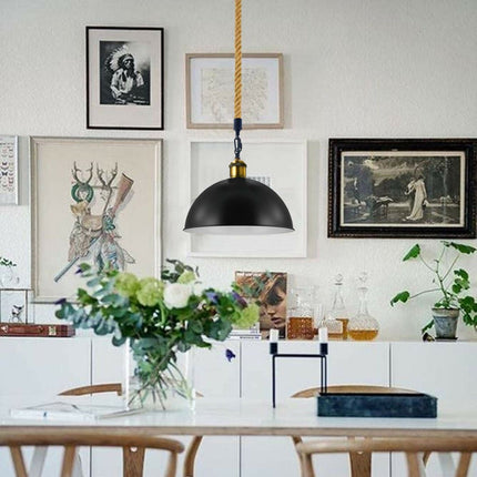 Modern Hemp Ceiling Pendant Light – Retro Hanging Lamps