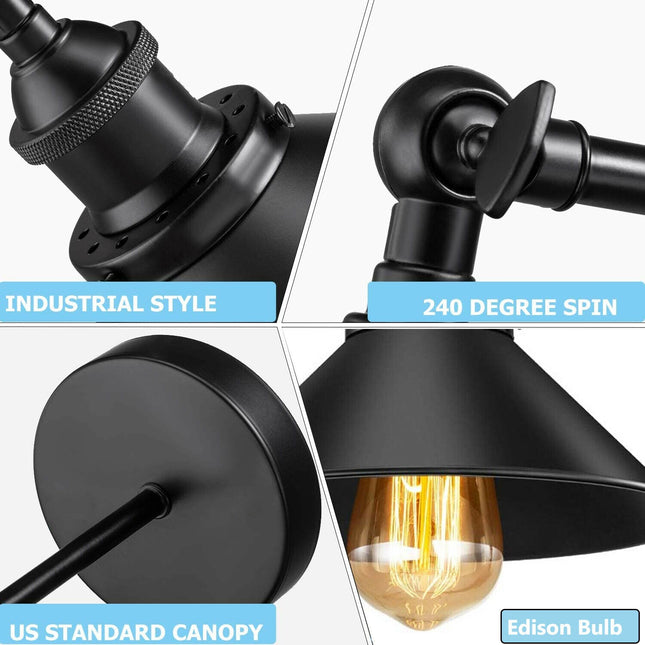 Black Wall Sconce Lights – Dining Room Wall Light – Set of 2