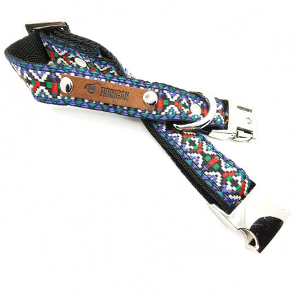 Enchanted Paws Personalised Cotton Dog Collar – Custom Name Tag Included