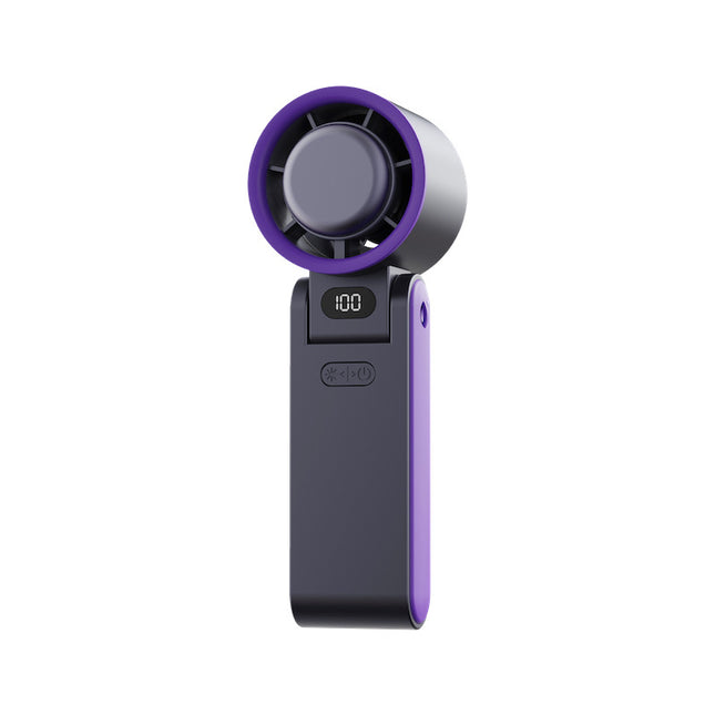 Folding Handheld Turbine Fan – Portable Outdoor Halter Fan with Digital Display & Ice Compress