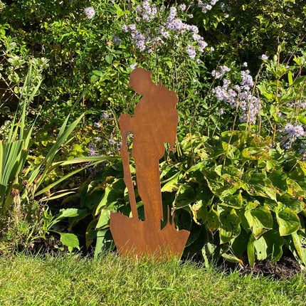 METAL Lest We Forget Soldier army GARDEN Decoration Statue Feature