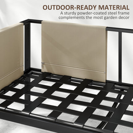 Outsunny 4 Piece Garden Furniture Set w/ Breathable Mesh Pocket, Khaki