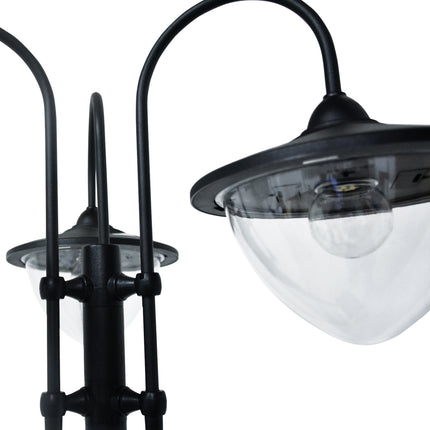 Outsunny 3-head LED Solar Light Lamp Street Light Post with Planter Base, Black