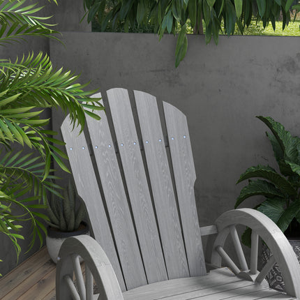 Outsunny Adirondack Rocking Chair Porch Poolside Garden Lounging Grey