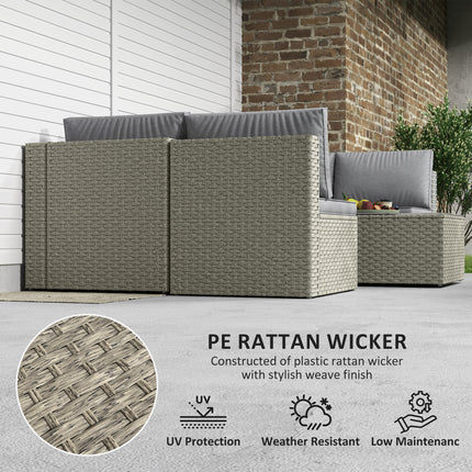 Outsunny 7 Pieces Rattan Garden Furniture Set with Cushions, Light Brown