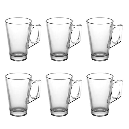 Vinsani Stylish Latte Glass Set & Chrome Coffee Stand - 6 Pieces