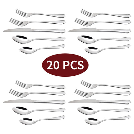 Vinsani 20-Piece Stainless Steel Cutlery Set – Forks, Knives, Spoons