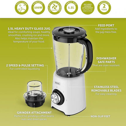 Wahl 500W 1.5L Table Blender with Grinder Attachment- ZY122