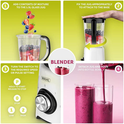 Wahl 500W 1.5L Table Blender with Grinder Attachment- ZY122