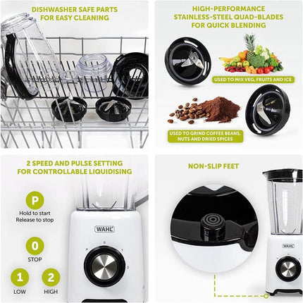 Wahl 500W 1.5L Table Blender with Grinder Attachment- ZY122
