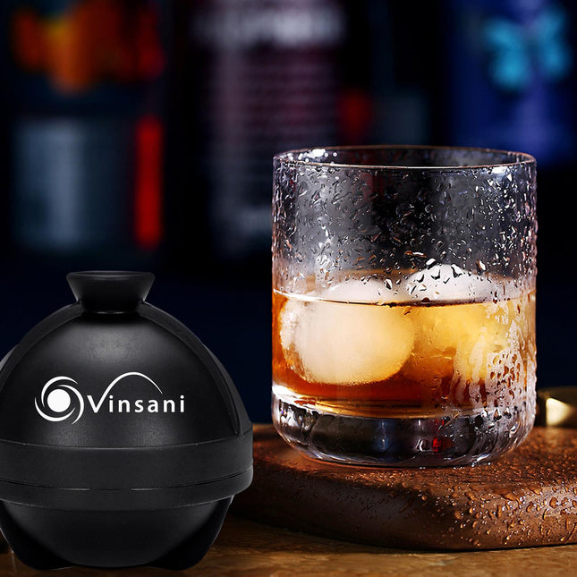 Vinsani Ice Ball Mould – 2-Pack Silicone Spheres for Whisky & Cocktails