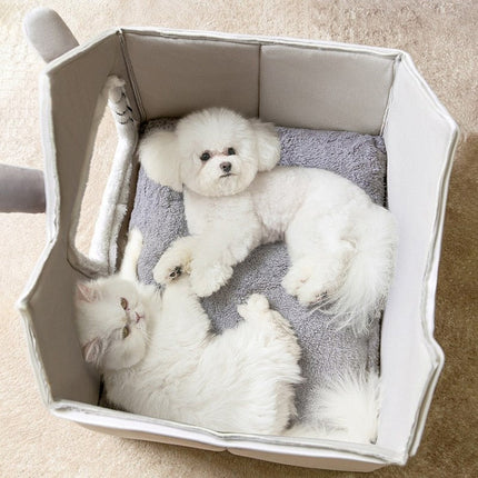 Removable Roof Plush Cat House – Indoor Pet Shelter