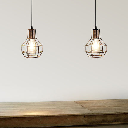 Retro Industrial 2-Way Ceiling Pendant Light – Indoor Hanging Chandelier