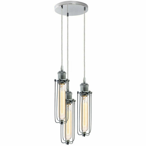 3-Way Cluster Ceiling Pendant Light – E27 Chrome Light Fitting