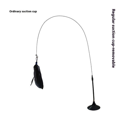 Cat Teaser Toy with Bell, Feather & Suction Cup – Bite-Resistant Interactive Play
