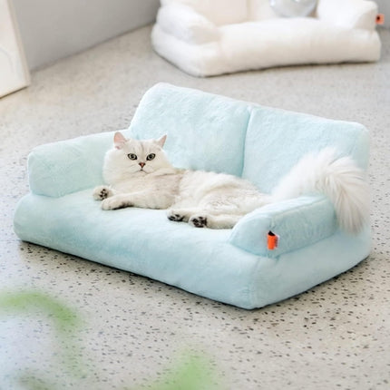 MEWOOFUN Plush Cat Bed – Washable Indoor Bed for Cats