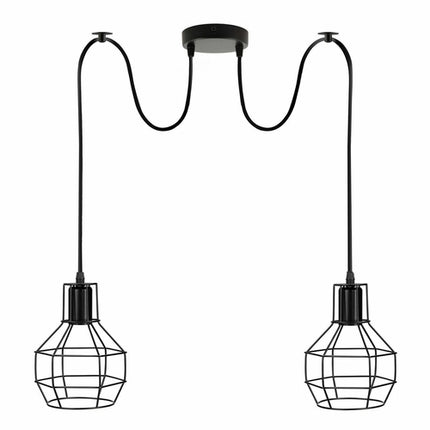 Retro Industrial 2-Way Ceiling Pendant Light – Indoor Hanging Chandelier