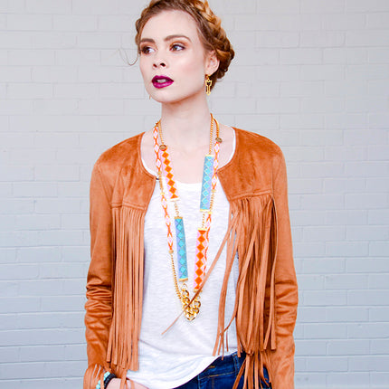 Twilight Long Necklace - Orange