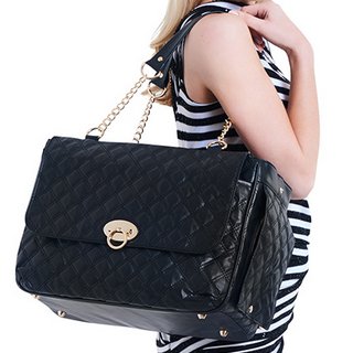 Designer Black Quilted Dog Cat Pet Carrier