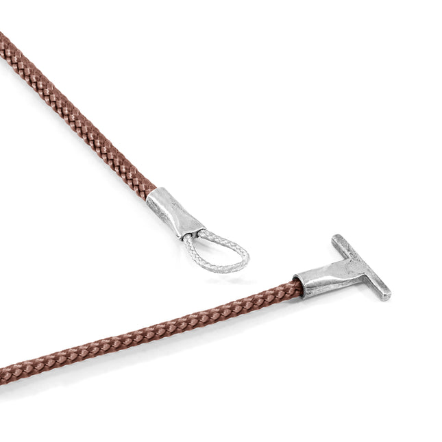 Copper Pink Cambridge Silver and Rope Bracelet
