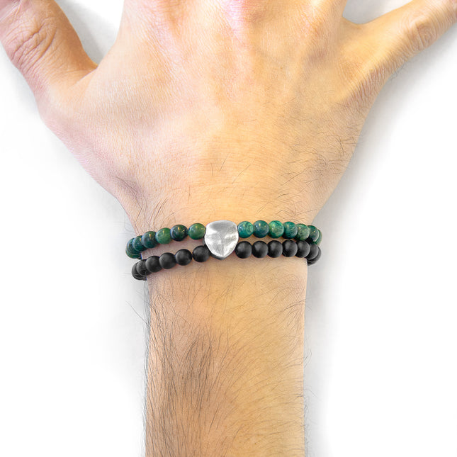 Green Jade Iguazu Silver and Stone Bracelet