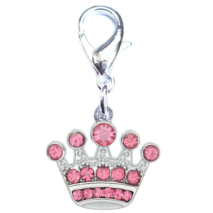 Crystal Crown Dog Charm – Silver Accessory for Collars