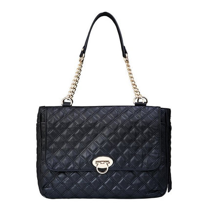 Designer Black Quilted Dog Cat Pet Carrier