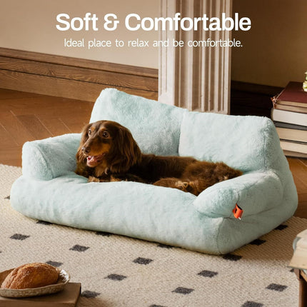 MEWOOFUN Plush Cat Bed – Washable Indoor Bed for Cats