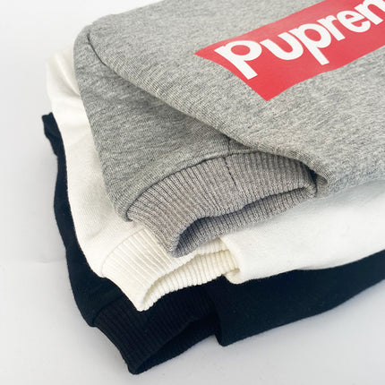 Cotton Dog Hoodie – Pet Clothes with Hood – Grey Sweater Style