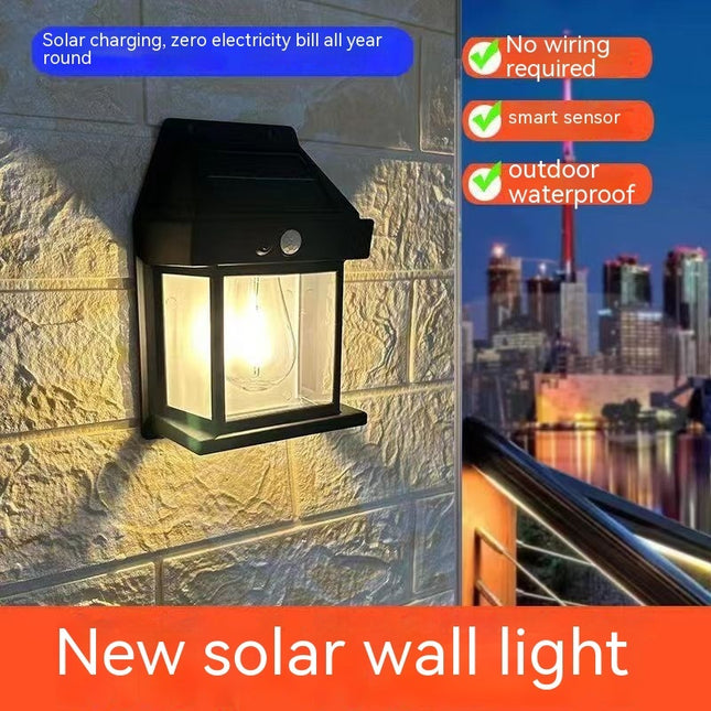 Outdoor Solar Garden Wall Light – Waterproof Tungsten Induction Lamp for Yard & Patio