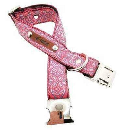 Finnigan Butterfly Dog Collar – Large Designer Adjustable Pet Collar with Pink Pattern
