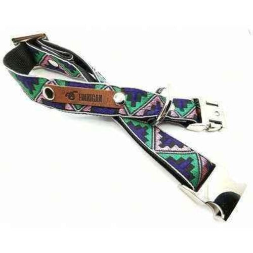 Finnigan Designer Dog Collar – ZigZag Personalised Charm Cotton Pet Collar