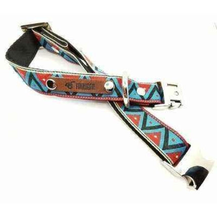 Finnigan Designer Dog Collar – ZigZag Personalised Charm Cotton Pet Collar