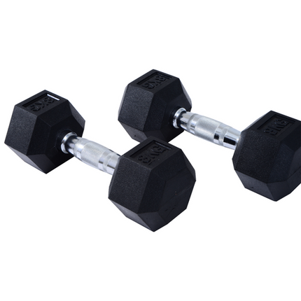 HOMCOM Hex Dumbbell Set 2x5kg – Home Weight Lifting Fitness Training Kit