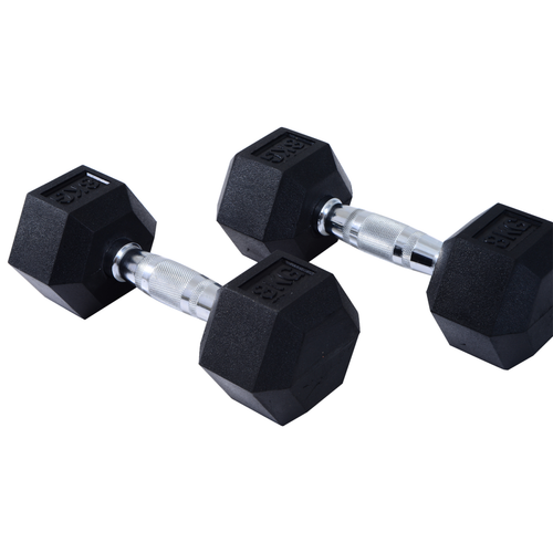 HOMCOM Hex Dumbbell Set 2x5kg – Home Weight Lifting Fitness Training Kit